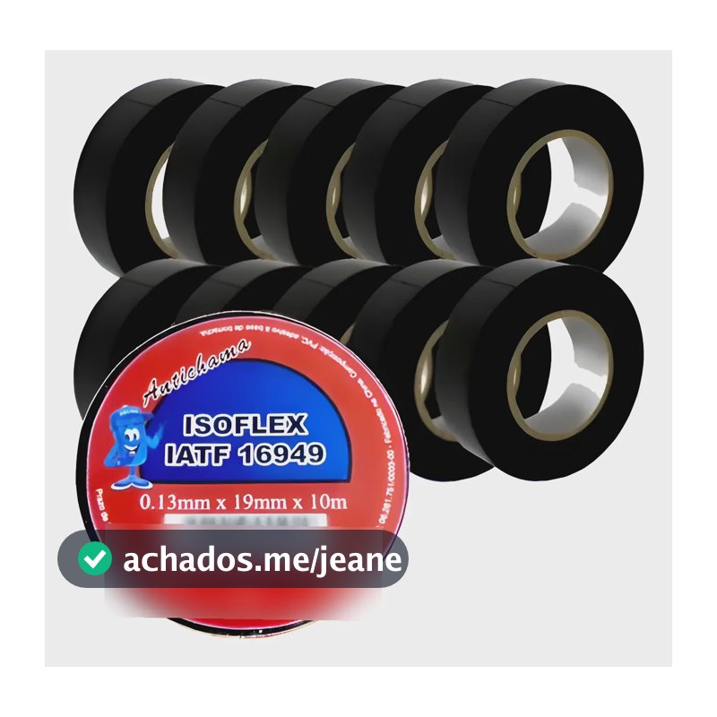 Kit 50 Rolos Fita Isoflex 10m 19mm Antichamas Uso Geral