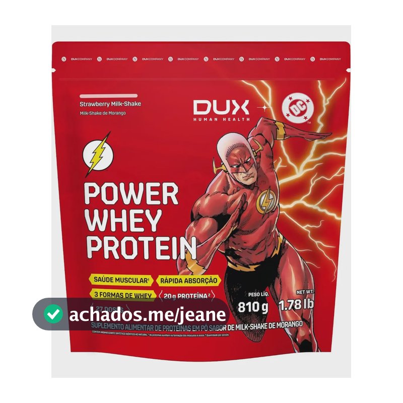Whey Protein Dux Company Power Nutrition 810g Milkshake De Morango