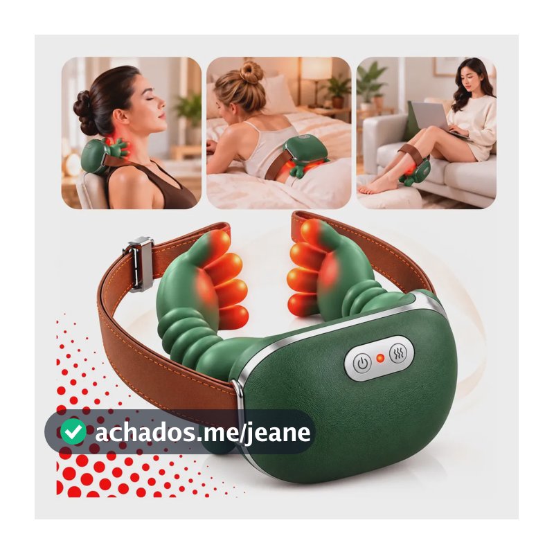 Massageador Mãozinha 3D Elétrico Para Pescoço Ombros Lombar Cervical Corporal com Aquecimento Massagem Alivio Muscular Portátil Kateluo