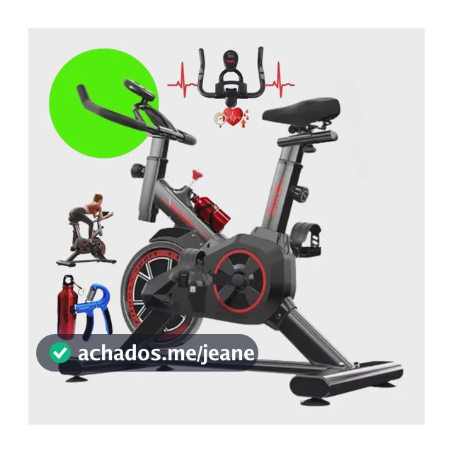 Bicicleta Ergométrica Spinning Profissional Fitness Academia Sport 120 Kgs Preto Premium Bike academia para Cardio e Musculação com base + brinde SQUEEZEBAR