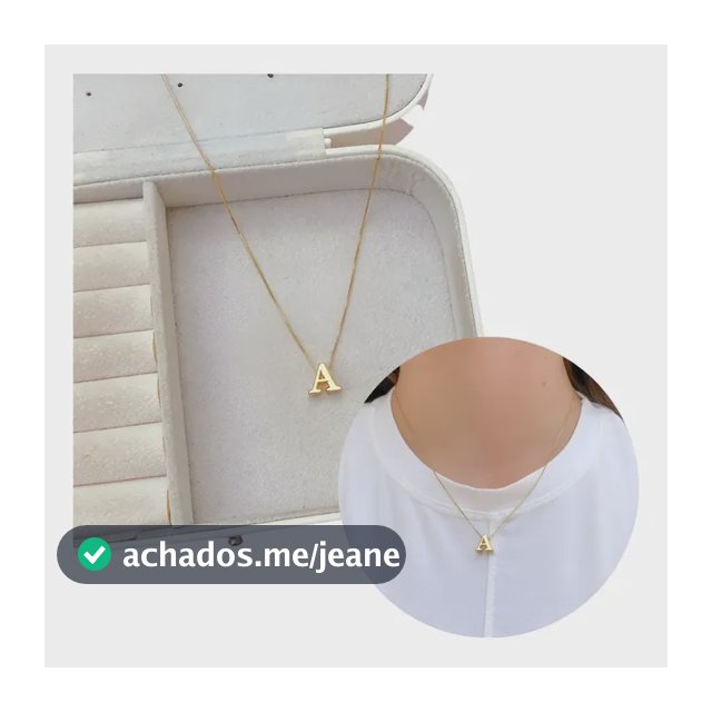 Colar Com Pingente Letra Inicial Delicada Banhado A Ouro 18k