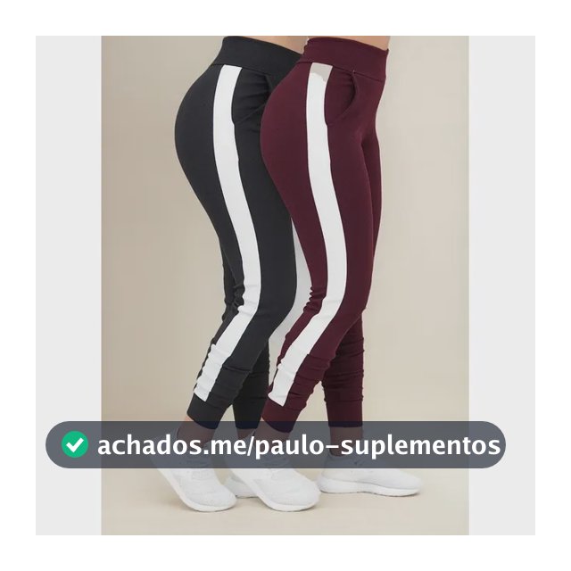Kit 2 Calças Feminina Jogger Listrada Crepe Slm Fit Academia