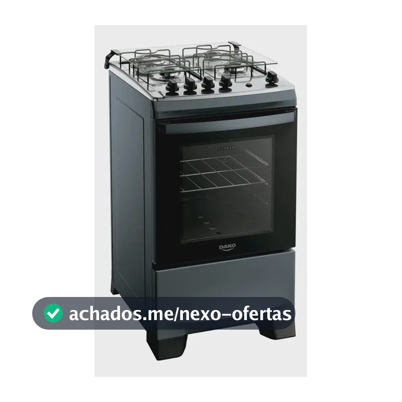 Fogão 4 Bocas Dako Supreme Mesa de Inox A Gás Titanium Bivolt