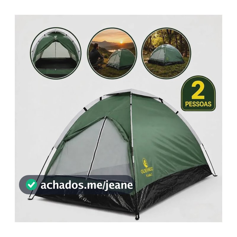 Barraca Iglu De Camping 2 Pessoas Impermeável Acampamento Verde (120x200x105) Nautika