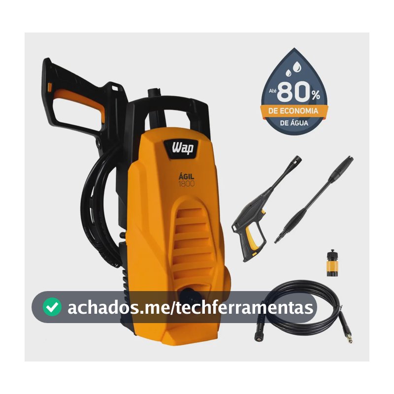 Lavadora De Alta Pressão 1400w 1300psi 300l/h Wap Ágil 1800