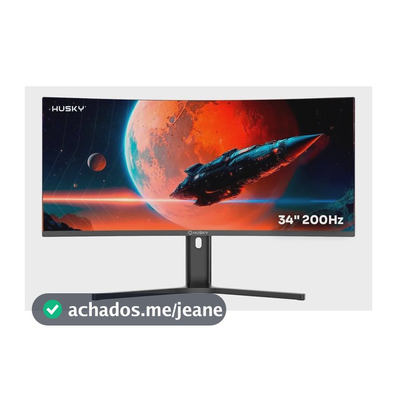Monitor Gamer Curvo Husky Boreal 34  - Wqhd, 200hz, 1ms Preto 127/220v