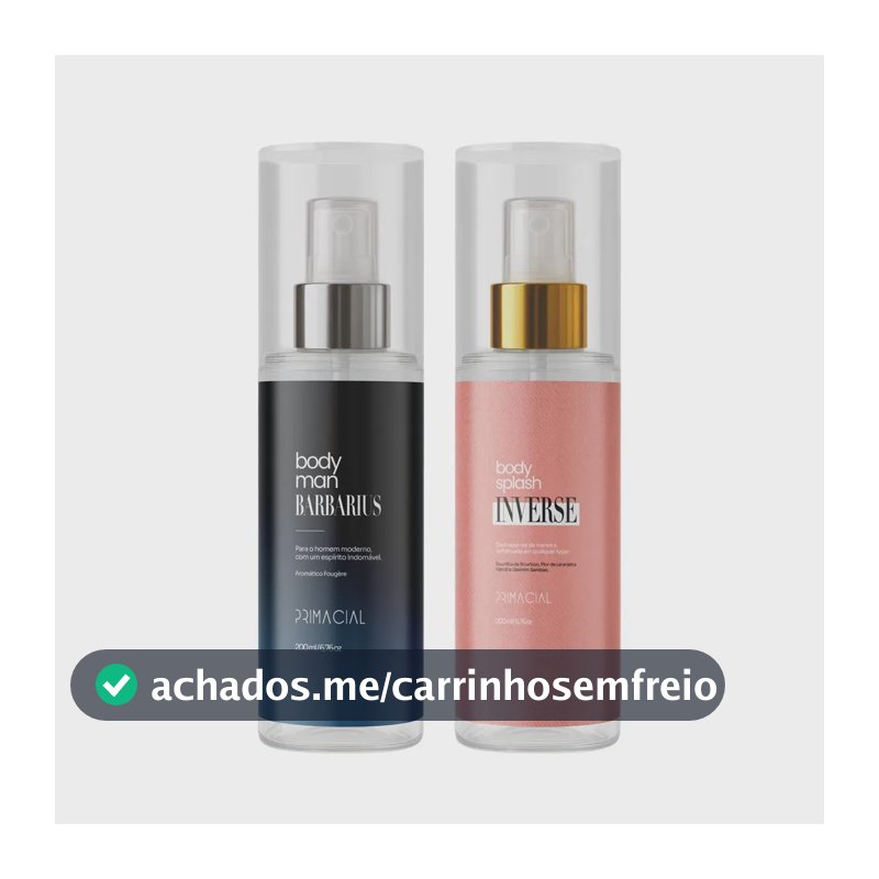 Kit Body Splash Barbarius + Inverse 200ml - Primacial Perfume Amadeirado Frutado
