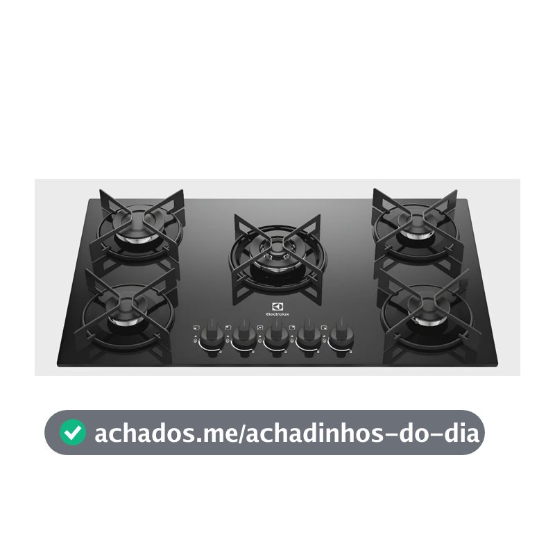 Cooktop 5 Bocas Gás Electrolux Mesa de Vidro Efficient Tripla Chama e Grade Aço Fosco (KE5GT) Bivolt