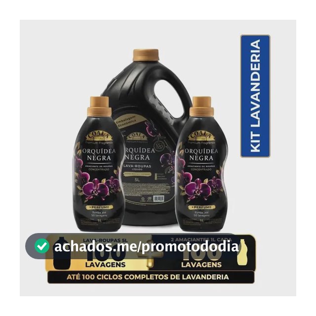 Kit Lava Roupas Coala 5L + 2 Amaciantes - Orquídea Negra