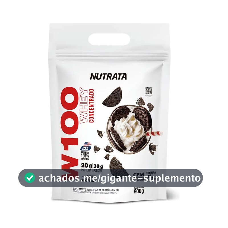 Proteína Nutrata W100 Whey Concentrado Em Pó Sabor Biscoitos X 900g