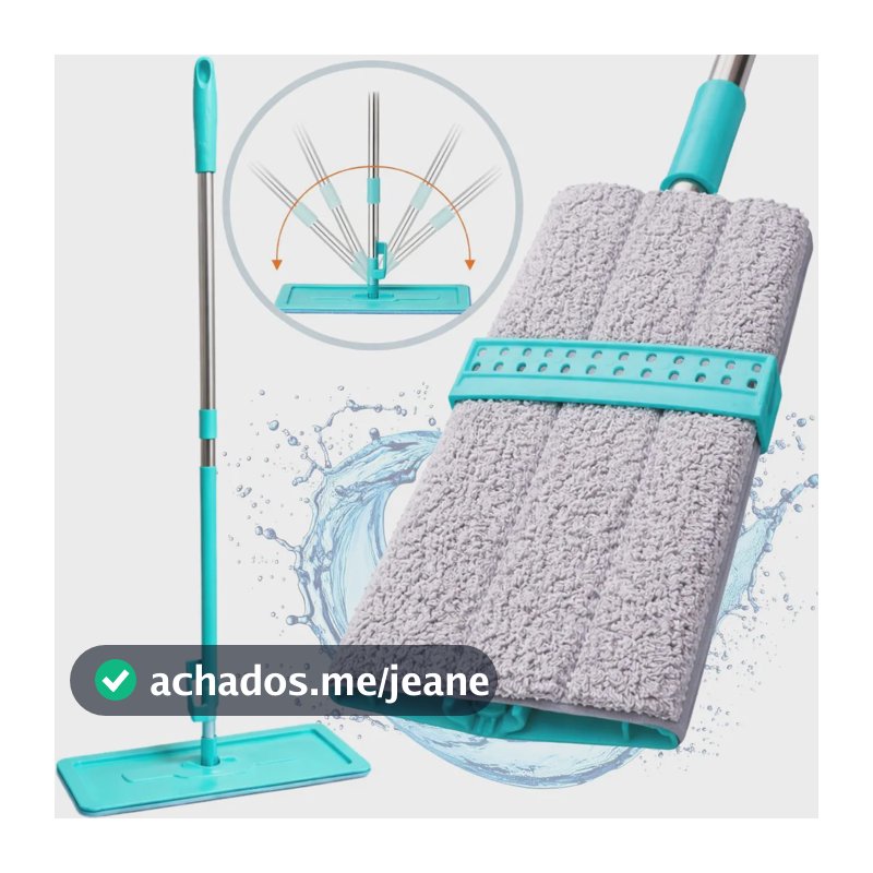 Rodo Mop Inteligente 360° Esfregão Flat Limpeza Microfibra Aleatório
