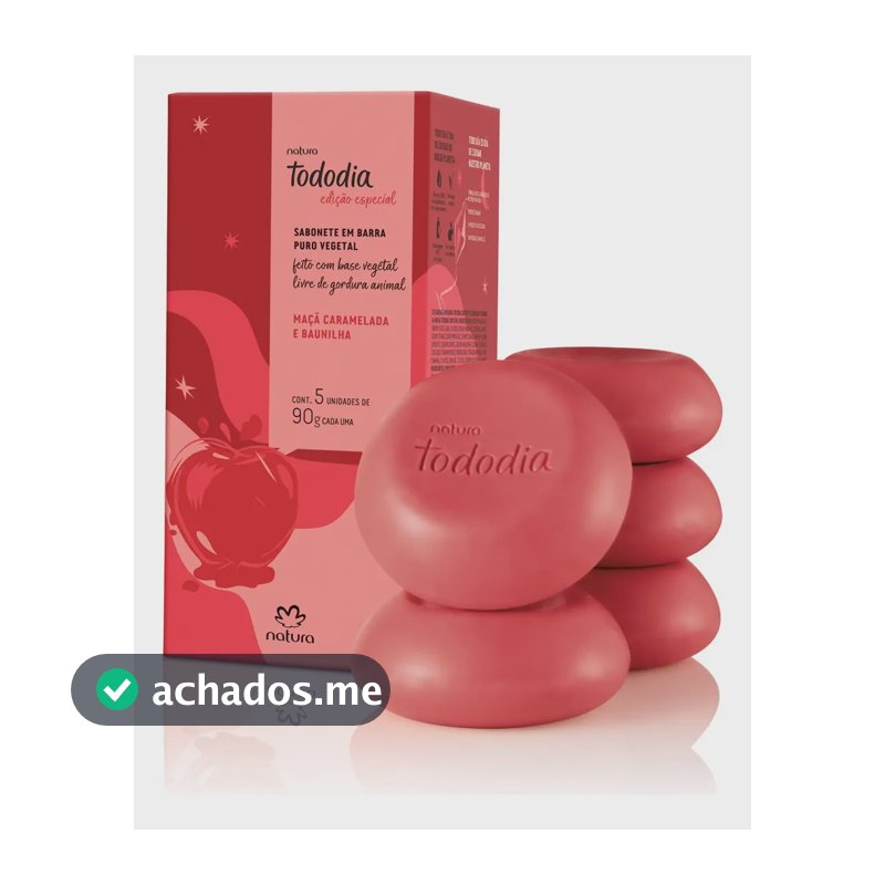 Sabonete Em Barra Natura Tododia Maçã Caramelada 5un 90g