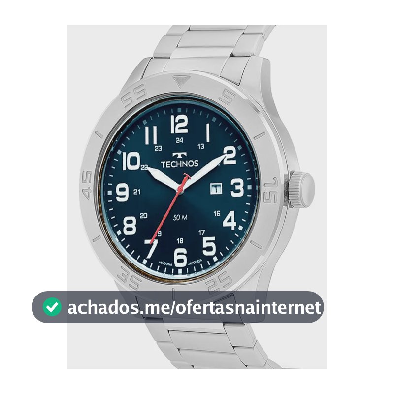 Technos 2115nao/1a Analógico Masculino Adultos (cód: 62482429) Prateado Azul-marinho