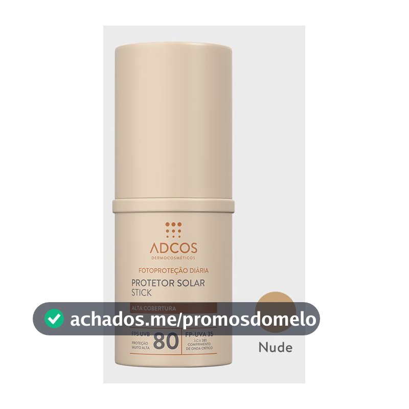 Protetor Solar Adcos Tonalizante Base Stick Fps80 17g- Nude
