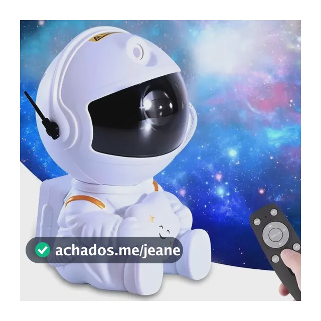 Projetor De Estrelas Astronauta Para Quarto Com Luz Nebulosa E Galáxia Branco