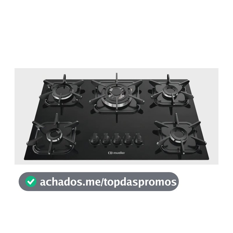 Fogão Cooktop - Mueller 5 Bocas - Queimadores Preto