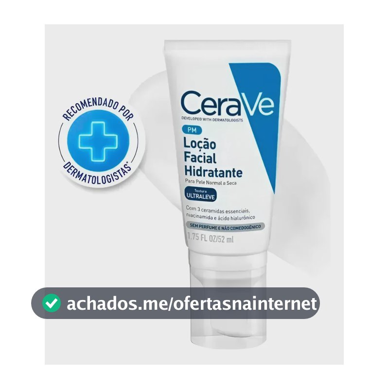 Loção Facial Hidratante Ceramidas Ácido Hialurônico PM CeraVe 52ml