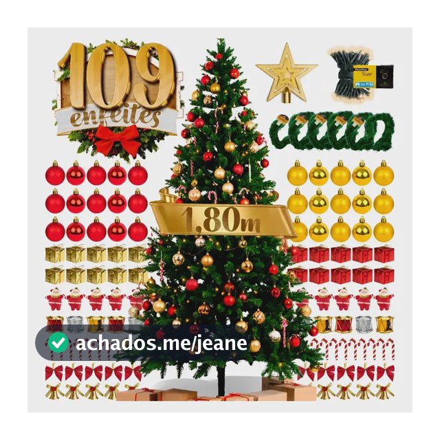 Árvore Natal 180cm Grande Completa Galhos Cheios Enfeite 1,8