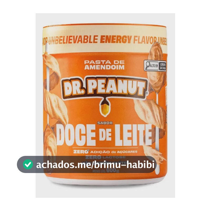 Suplemento em pasta Dr. Peanut Sódio Pasta de amendoim sabor Doce de leite x 600g
