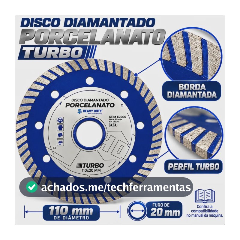 Disco Corte Diamantado Porcelanato 110x1x20mm