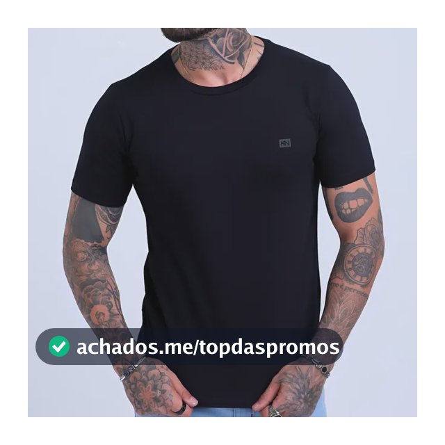 Camiseta Básica Masculina Slim Fit Algodão Lisa Várias Cores
