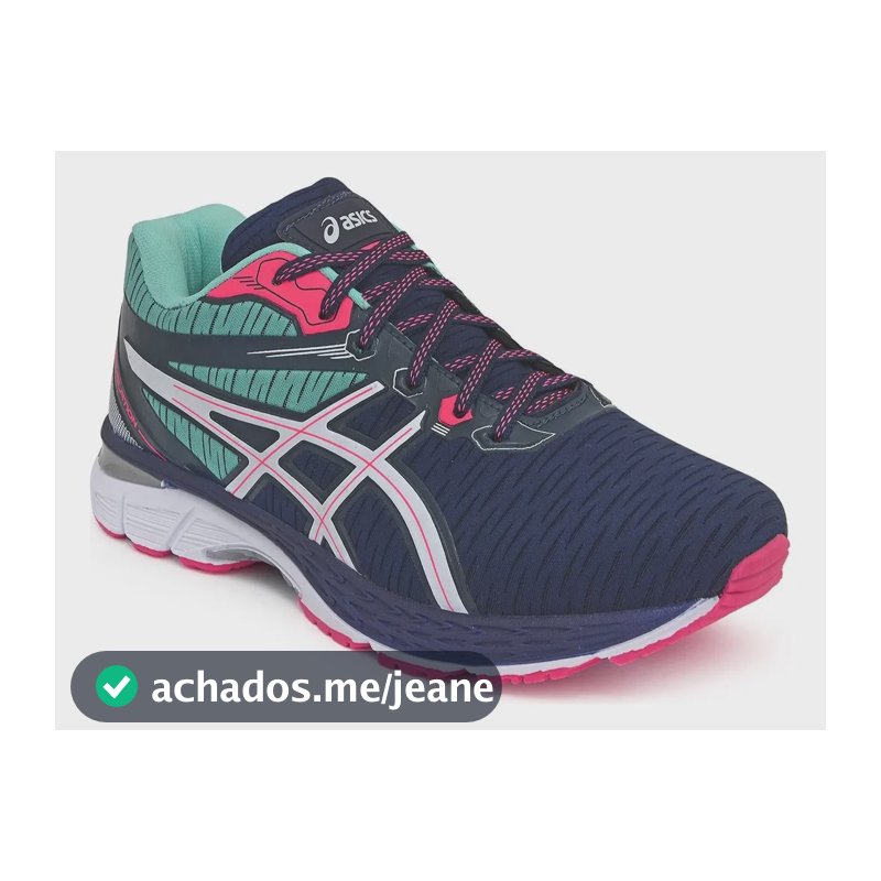 Tênis Asics Academia Corrida Caminhada Macio Treino Barato Asics Marinho Pink 39 Br