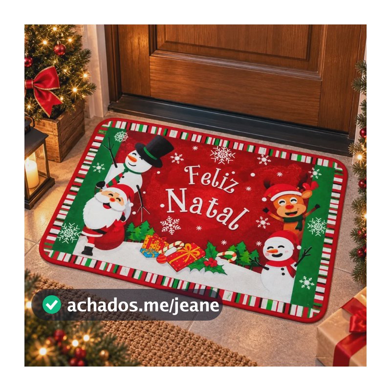 Tapete De Natal Porta Capacho Decorativo Decoração Entrada Modelo 3