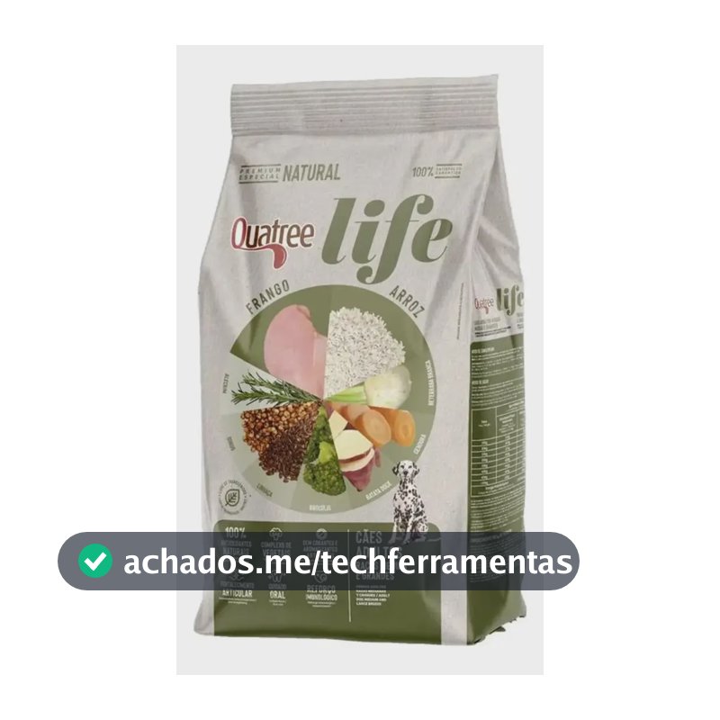 Ração Cachorro Quatree Life Adulto Sem Transgênicos 15kg
