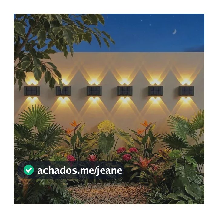 Kit 6 Luminária Solar Com Sensor Jardim Parede Prova Dágua 1.2v 4led-amarelo Quente