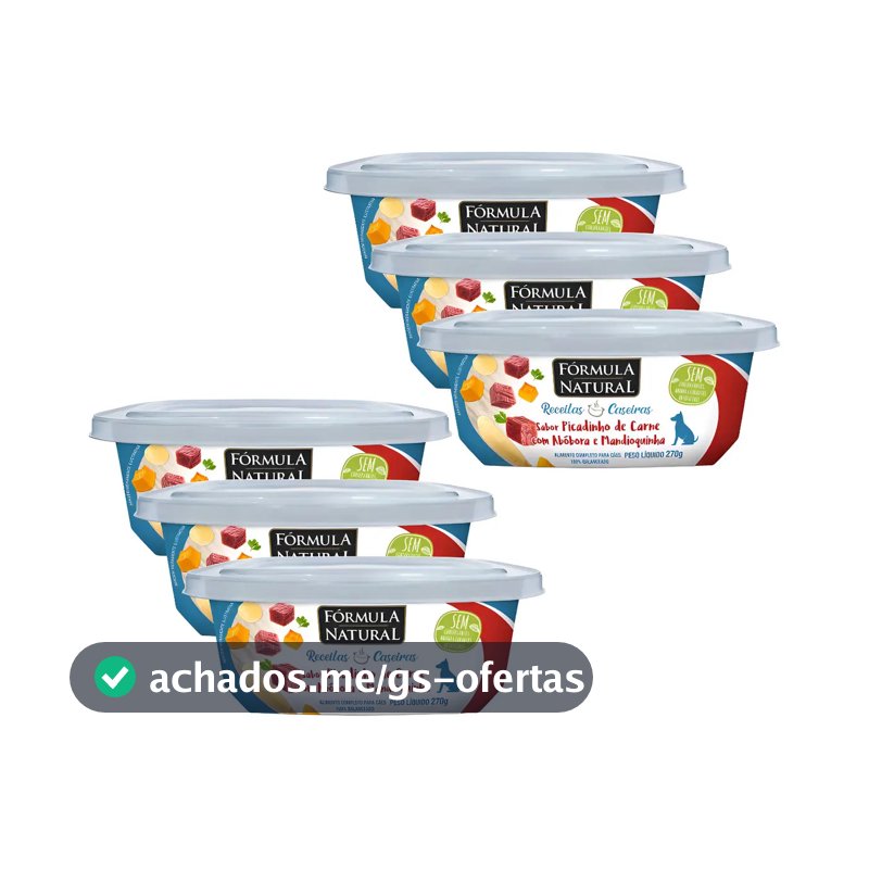 Formula Natural Receitas Caseiras Carne 270g Cães 6 Unidades