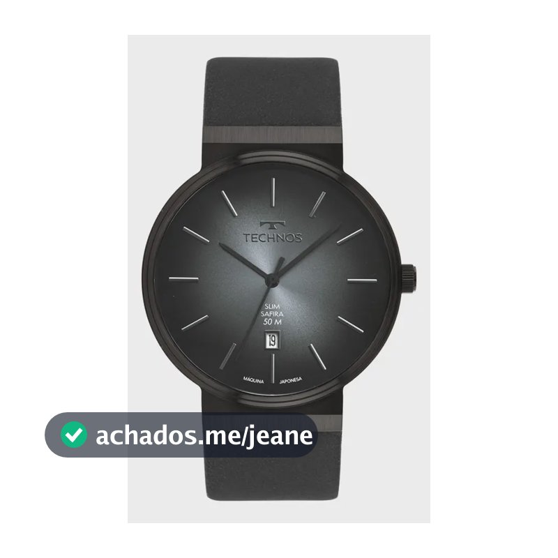 Relógio Technos Analógico Gm12aj/0p Preto Slim Gm12aj 0p Preto Grafite