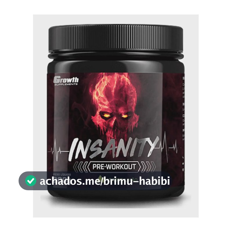 Pré-treino Insanity 300g - Growth Supplements Sabor Uva