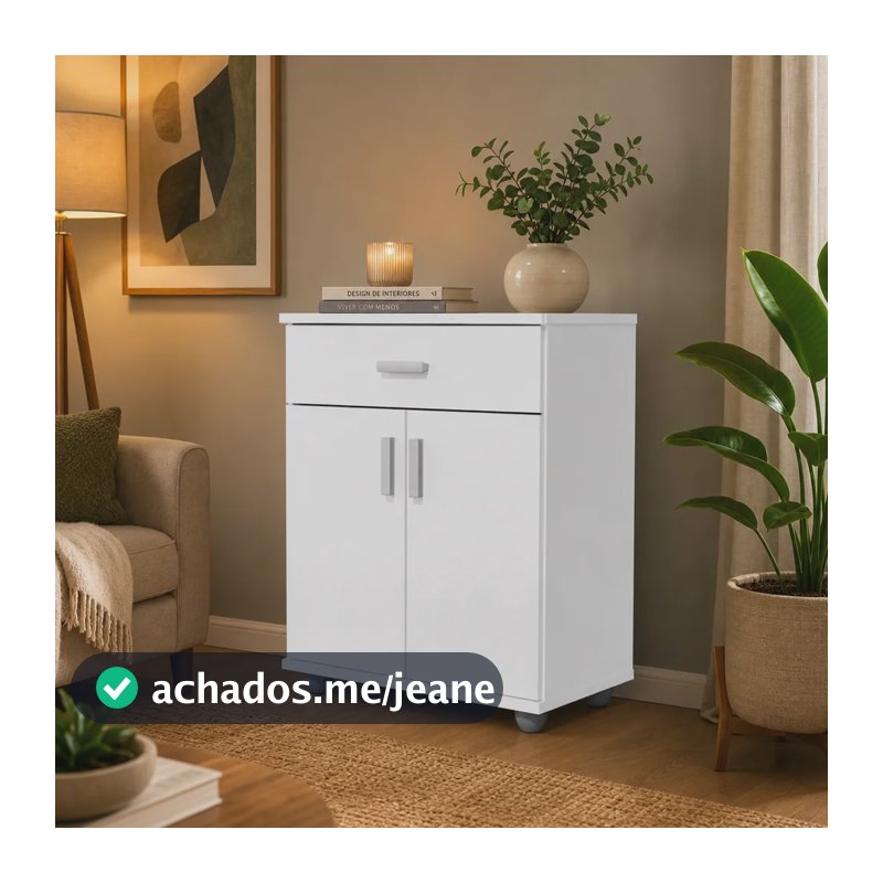 Armário Balcão Multiuso Para Microondas E Forno 2 Portas Branco