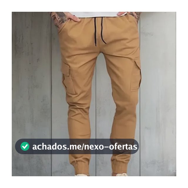 Calça Cargo Jogger Masculina 6 Bolsos Sarja Casual Slim