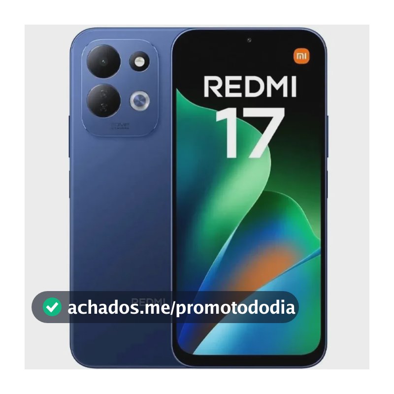 Smartphone Xiaomi Redmi 17 4G 4GB RAM 256GB Tela 6,9 120Hz Bateria 7500mAh 50MP Azul