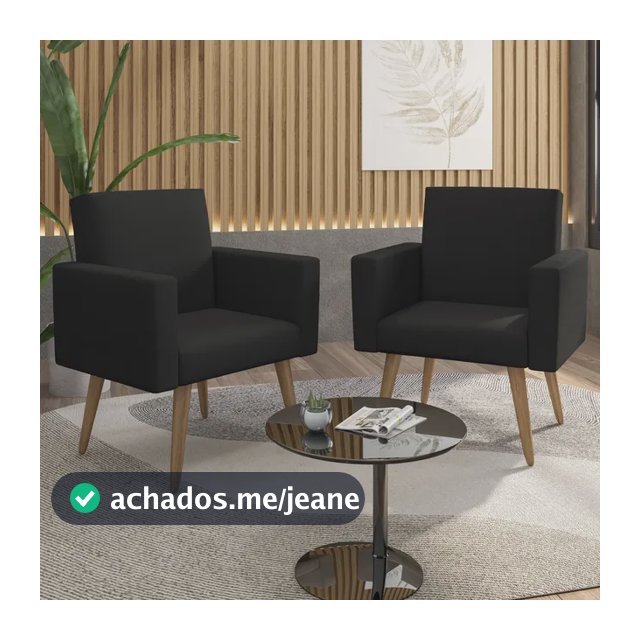 Kit 2 Cadeiras Poltrona Consultório Escritório Recepção Lina
