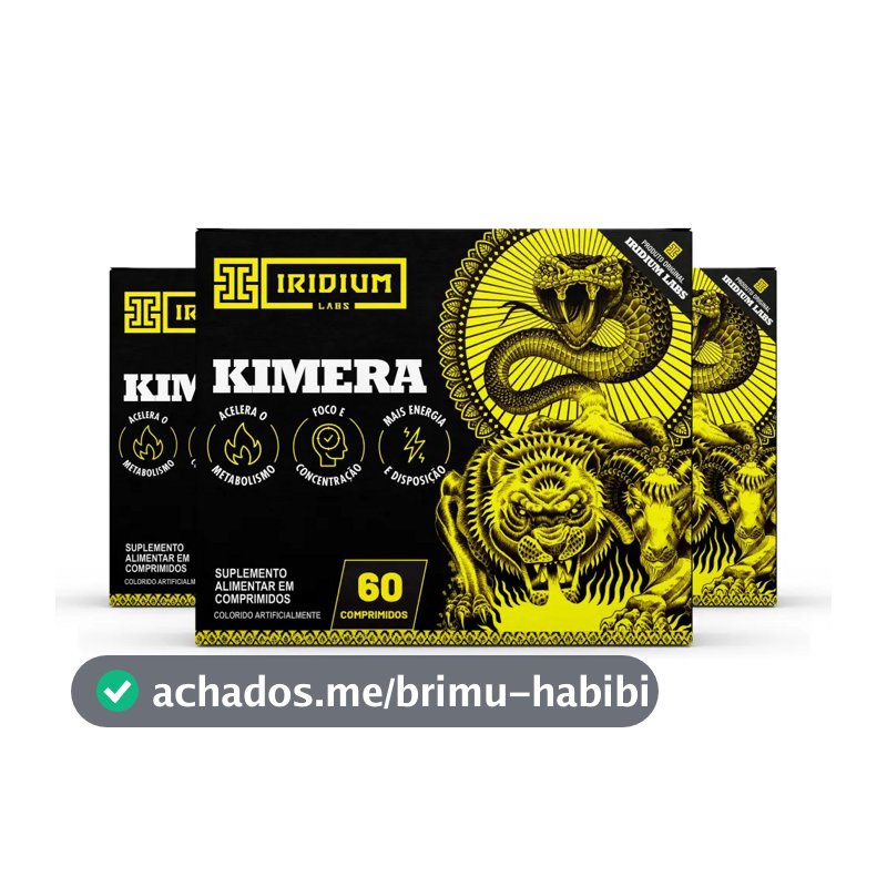 Cafeína Iridium Labs Kimera em comprimidos Sem sabor 3 kits de 60 un