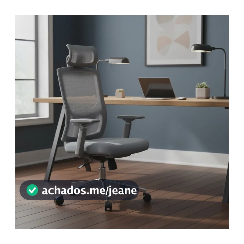 Cadeira Ergonômica Nr17 Reclinável Com Apoio Lombar E Cabeça Cor Cinza Material Do Estofamento Tela Mesh