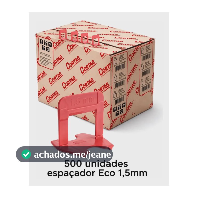 Espaçador Nivelador Cortag Eco 1,5mm 500 Peças Vermelho