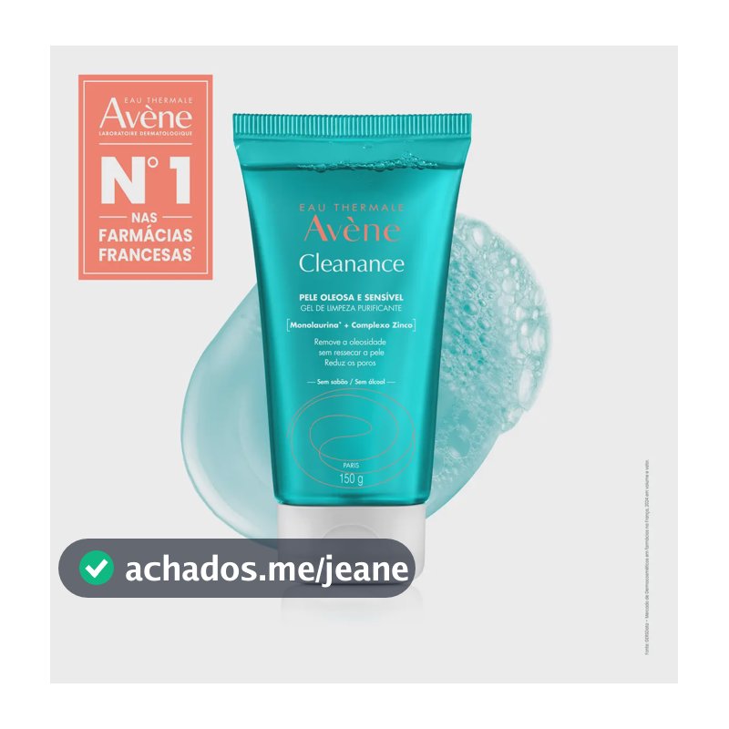 Gel de Limpeza Facial Purificante Avène Cleanance Pele Oleosa, 150g