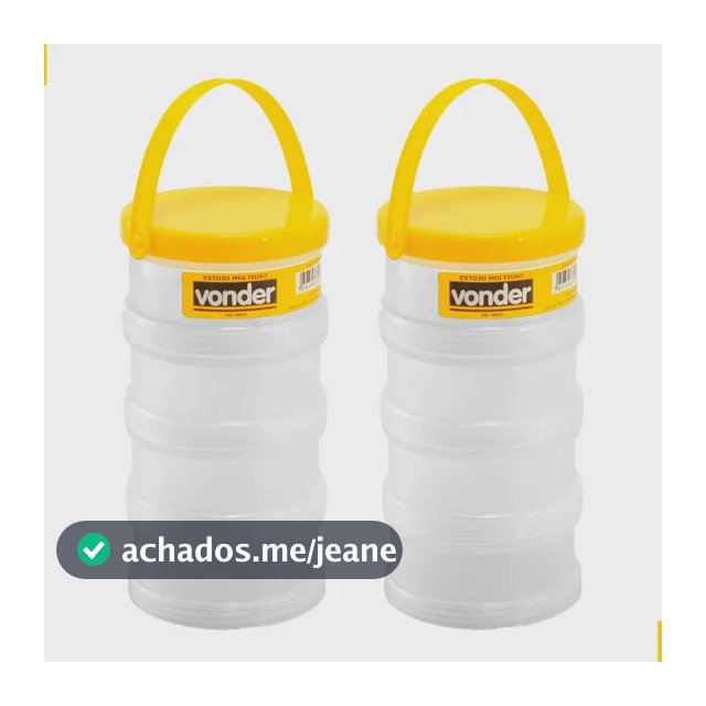 Kit 2 Pote Organizador Multiuso Vonder Estojo Parafuso Bucha Branco