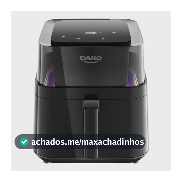 Fritadeira Air Fryer Dako Digital 6 Litros 360° 4 Em 1 Cor Preto