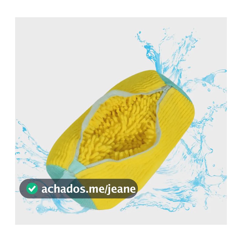 Saco Lavagem Tênis Sapatos Calçados Maquina De Lavar Amarelo
