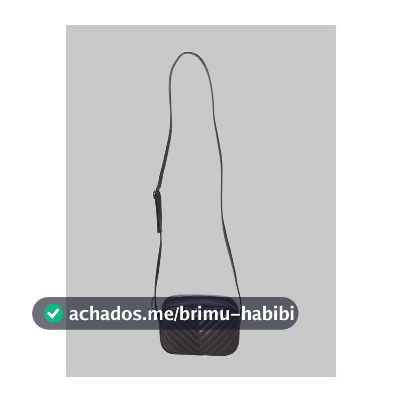 Bolsa Anacapri Tiracolo Detalhe Matelassê Preto Liso Níquel