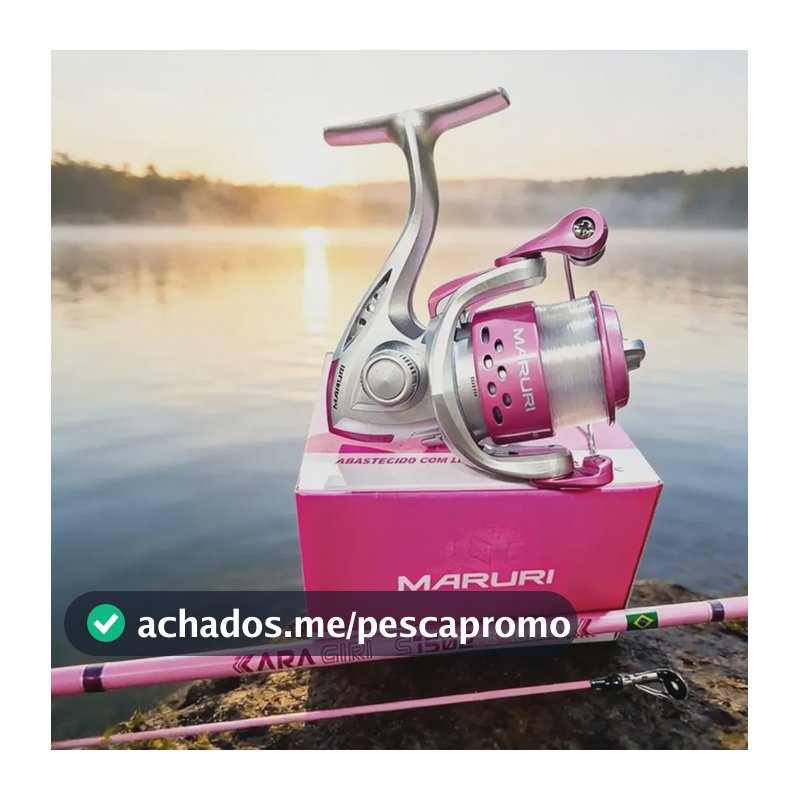 Kit Bonito Pesca Cor Rosa P/ Menina Mulher Vara E Molinete Rosa Direito/esquerdo