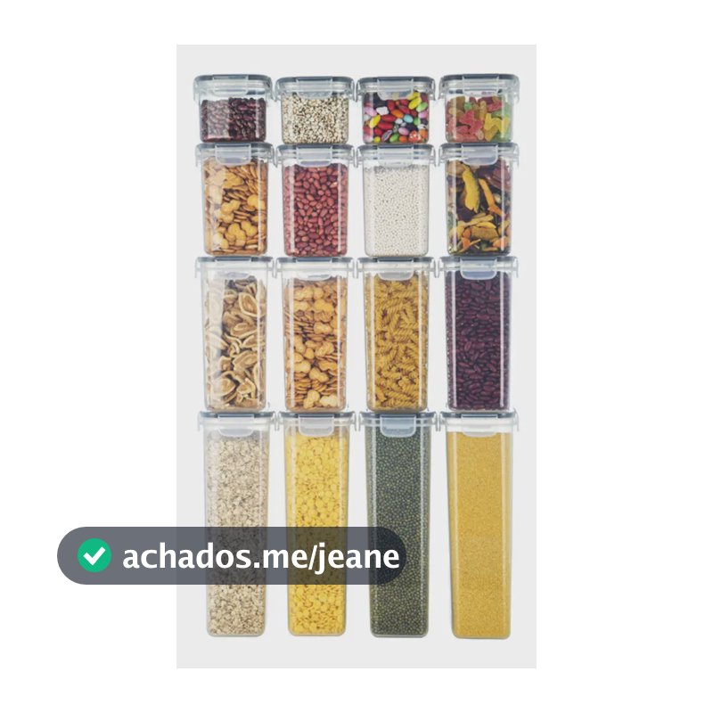 Kit Leve7 Pague5 Potes Hermetico Mantimentos Cozinha Vedação Branco