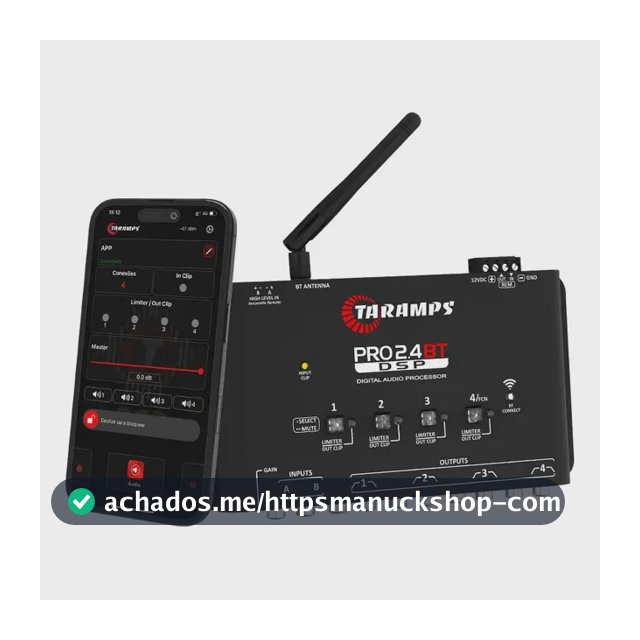 Crossover Taramps Pro 2.4 BT Automotivo com Bluetooth para Configurar pelo Celular