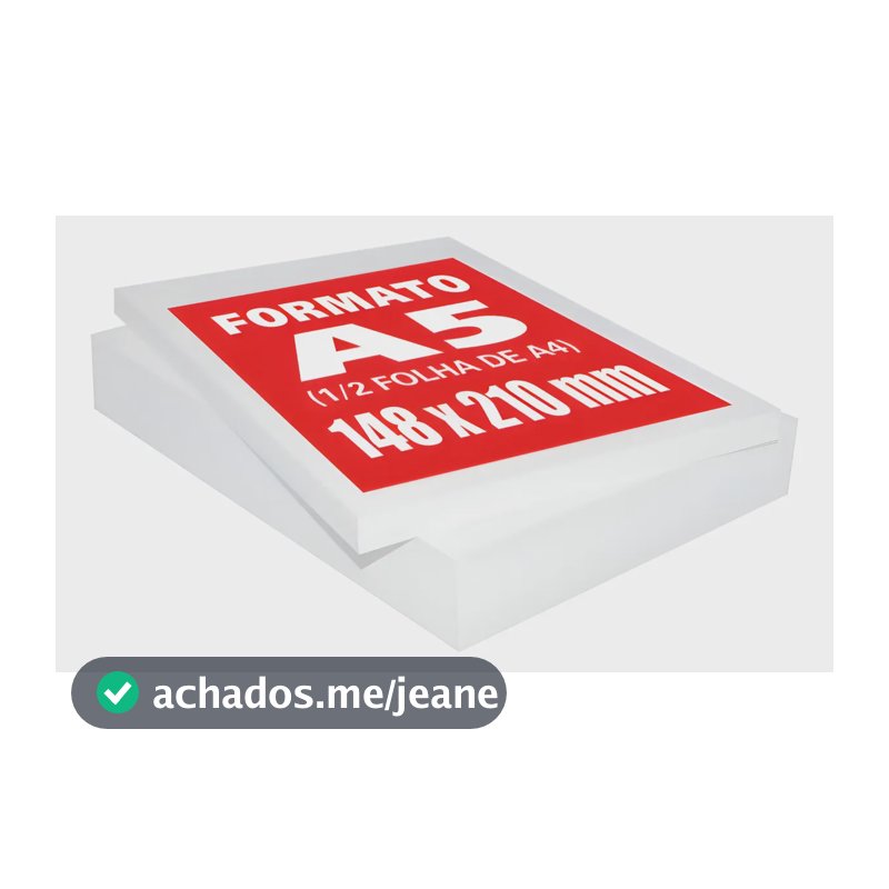 1000 Folhas Papel Offset 120g Sulfite Branco Tam A5 Branco