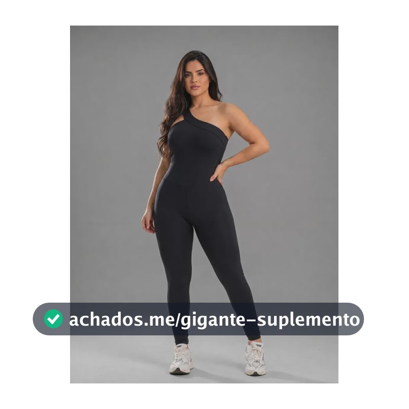 Macacão Fitness Academia Modela Corpo Treino Confortável Preto Liso M
