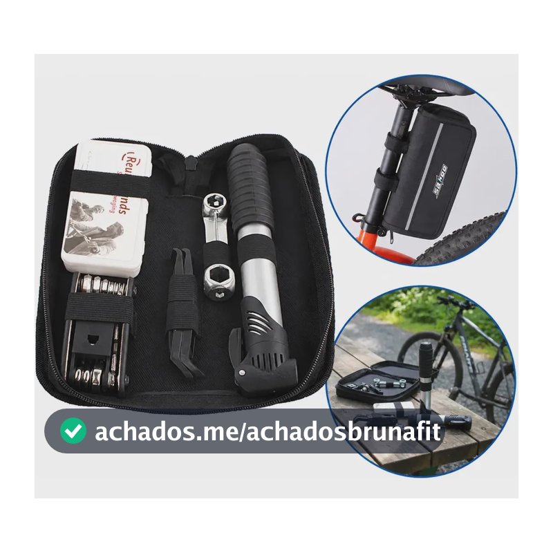 Kit Reparo Bike  Chaves, Bomba, Remendo E Ferramentas